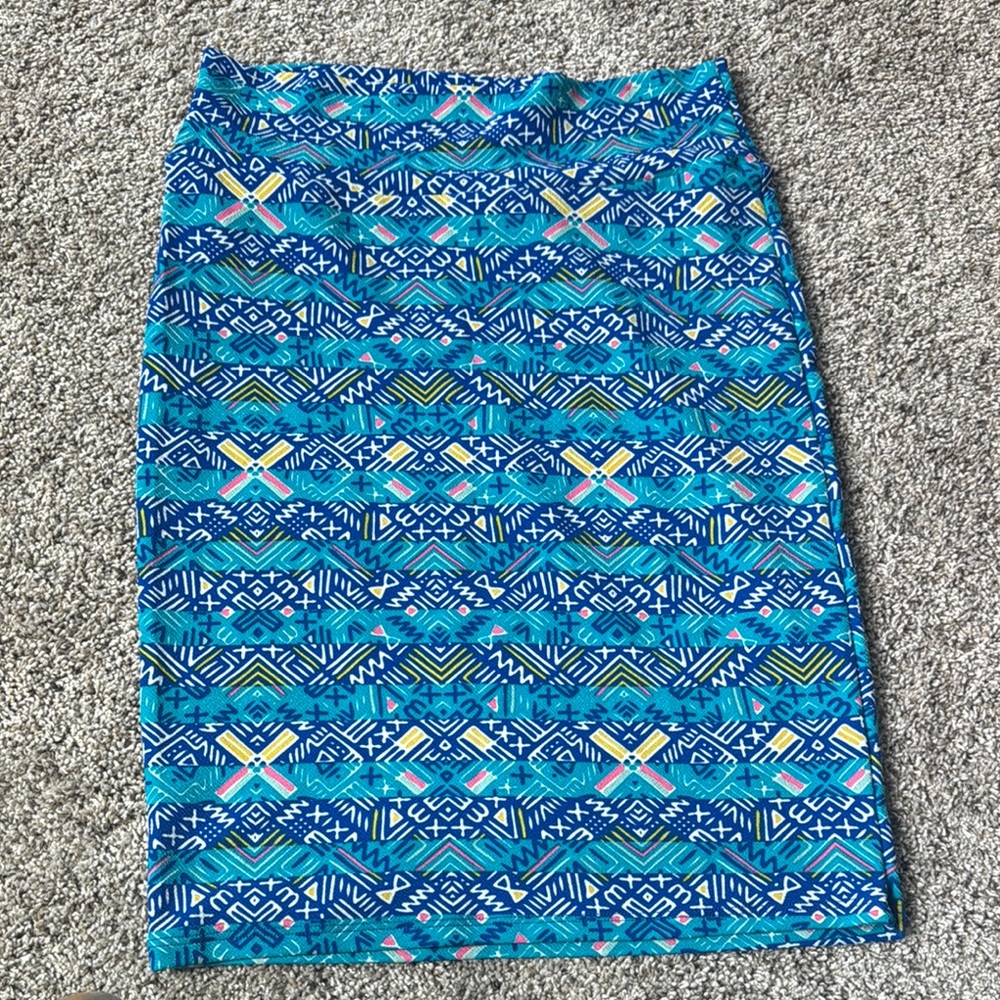 LuLaRoe Blue Pencil Skirt Knee-Length Casual
